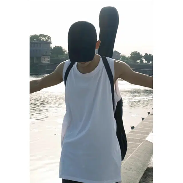 徐百货 健身训练弹力坎肩美式痞帅冰丝汗衫上衣无袖背心 男女同款