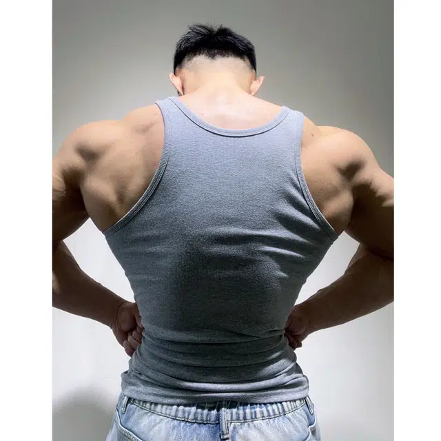 徐百货 重磅粗螺纹街头工字无袖健身弹力修身弹力吸汗上衣背心 男女同款