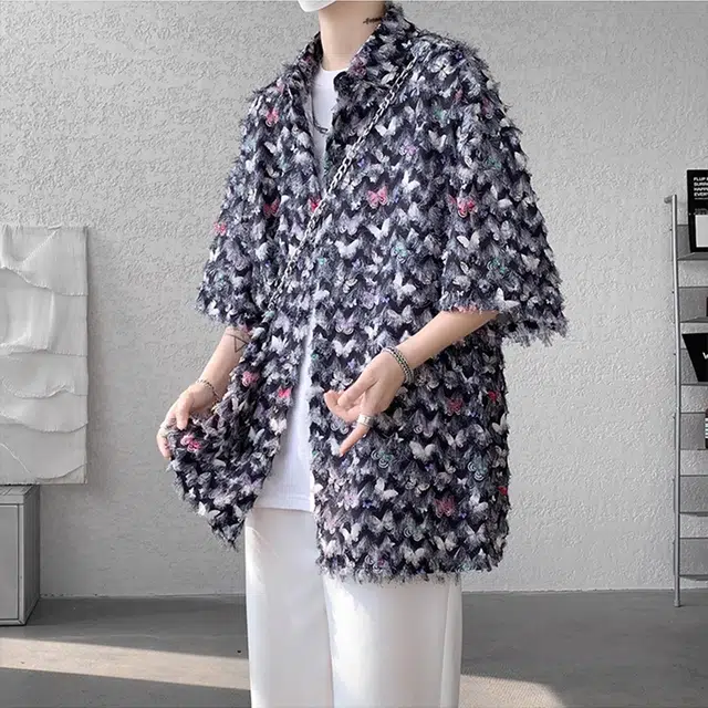 徐百货 美式潮流时尚百搭简约宽松短袖衬衫 男女同款