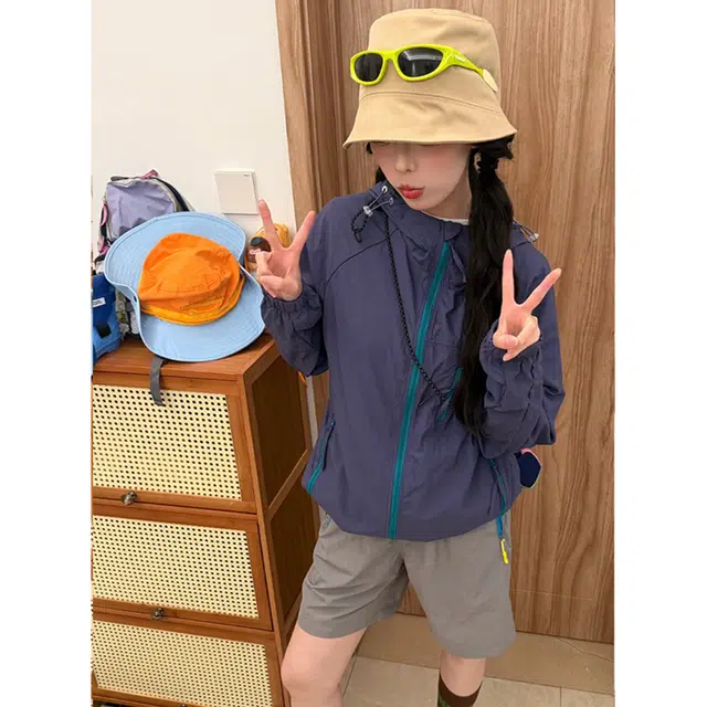 徐百货 多巴胺薄款速干透气百搭户外骑行防晒服 男女同款