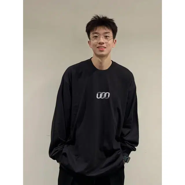 徐百货 美式复古青少年长袖春夏季无帽圆领内搭打底衫上衣服潮流百搭卫衣 男女同款