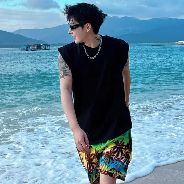 徐百货 坎肩夏季美式高街圆领上衣高级感痞帅潮流背心 男女同款