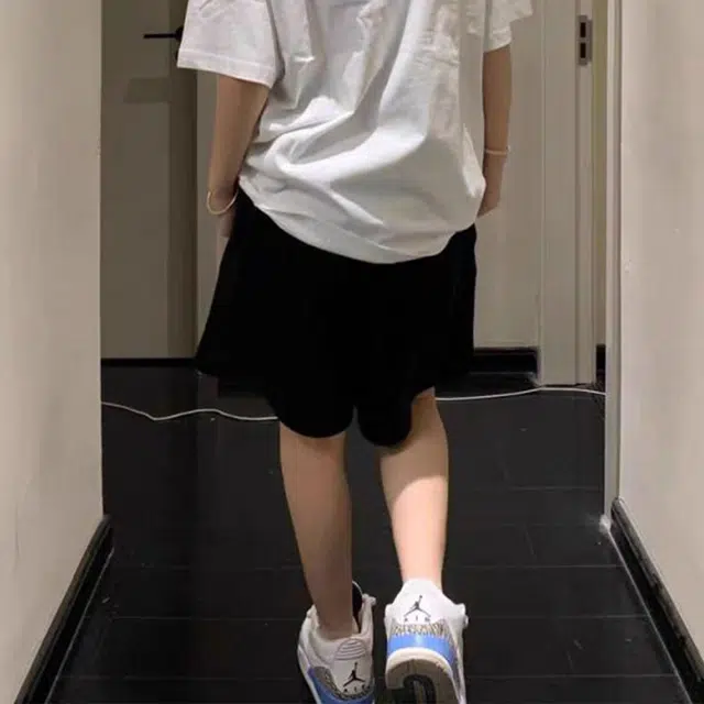徐百货 美式潮牌简约纯色百搭潮流五分裤夏季透气宽松直筒运动卫裤休闲短裤 男女同款