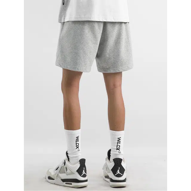 徐百货 重磅五分裤美式休闲纯色宽松裤子运动篮球裤过膝工装短裤 男女同款