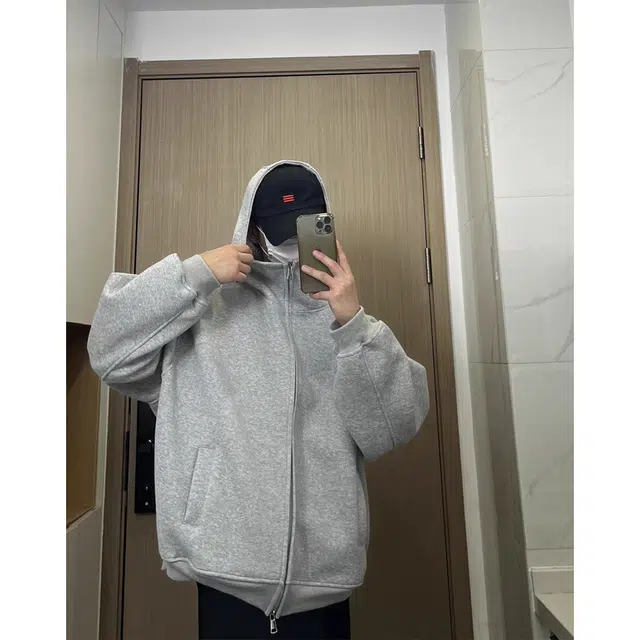 徐百货 美式重磅连帽开衫潮牌宽松设计感拉链帽衫高级感运动外套卫衣 男女同款