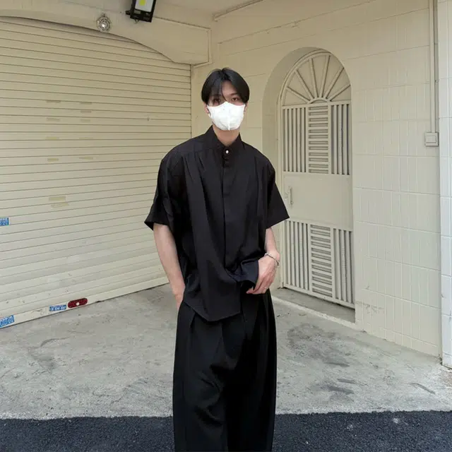 徐百货 新中式立领个性设计感痞帅青年短袖衬衫 男女同款