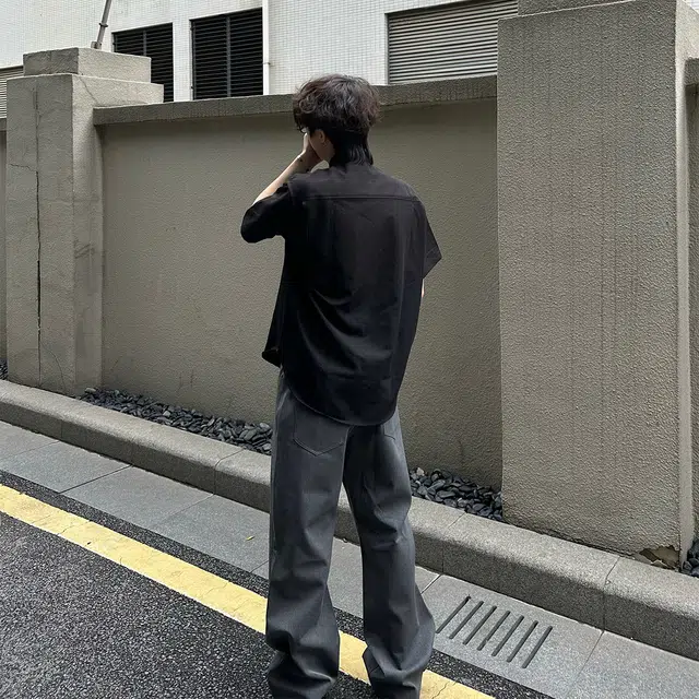 徐百货 立领纯色简约舒适短袖衬衫 男女同款