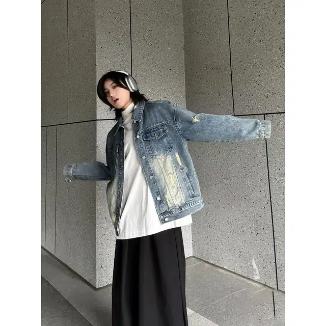徐百货 美式复古水洗短款潮牌宽松春秋设计感夹克百搭上衣潮流牛仔外套 男女同款