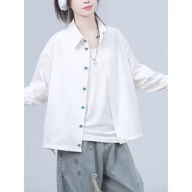 徐百货 绿松石上衣夏季薄款速干长袖防晒衣休闲百短袖衬衫 男女同款