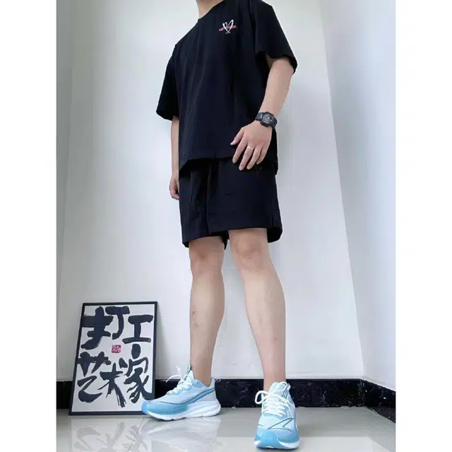 徐百货 美式潮牌纯色运动百搭街头宽松学生五分舒适休闲短裤 男女同款