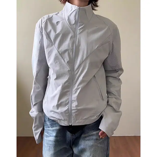 徐百货 美式网眼立领运动户外速干薄款宽松舒适防晒服 男女同款