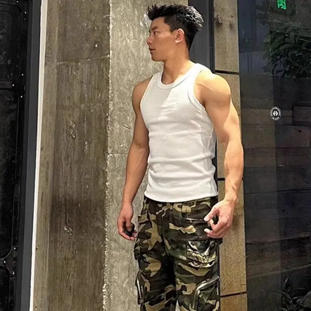 徐百货 美式潮牌简约运动百搭休闲纯色坎肩修身潮流百搭无袖背心 男女同款