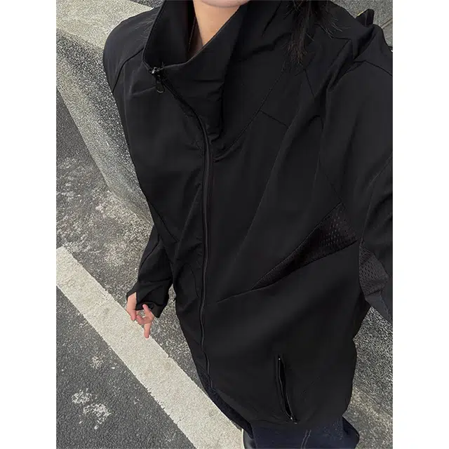徐百货 美式机能轻薄立领网眼透气百搭时尚舒适防晒服 男女同款