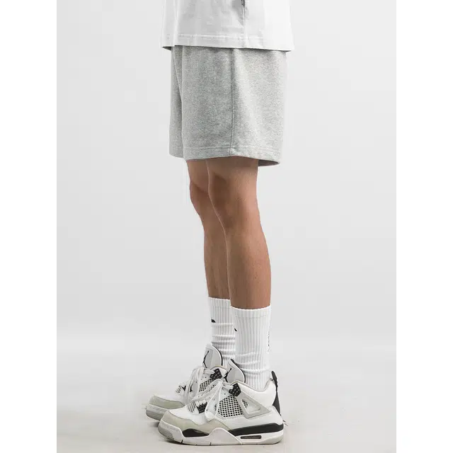 徐百货 重磅五分裤美式休闲纯色宽松裤子运动篮球裤过膝工装短裤 男女同款