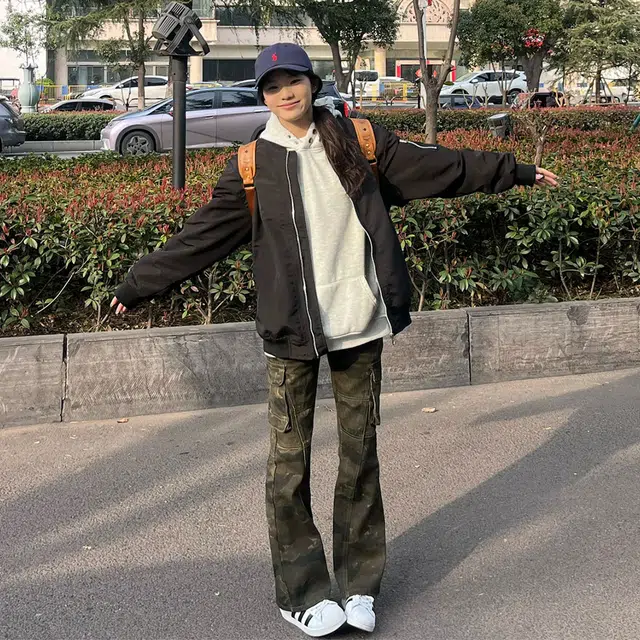 徐百货  美式潮牌百搭休闲时尚宽松复古飞行员棒球服 男女同款