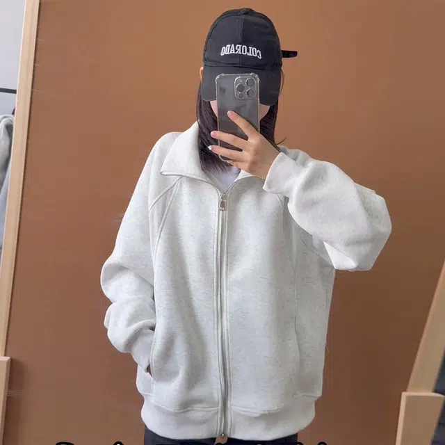 徐百货 美式重磅立领开衫春秋季双拉链纯色百搭挺括宽松情侣运动舒适外套上衣卫衣 男女同款