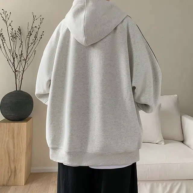徐百货  三条杠运动风双拉链上衣潮牌百搭春秋季潮流插肩袖开衫情侣重磅休闲外套棒球服 男款