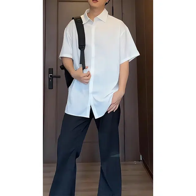 徐百货 徐百货垂感凉感衬衣薄款外套韩系高级感短袖衬衫 男女同款