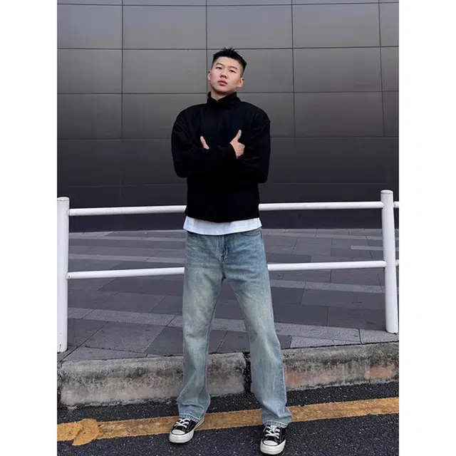 徐百货 美式休闲垫肩开衫夹克宽松廓形网红高级感短款立领运动上衣潮流百搭卫衣 男女同款
