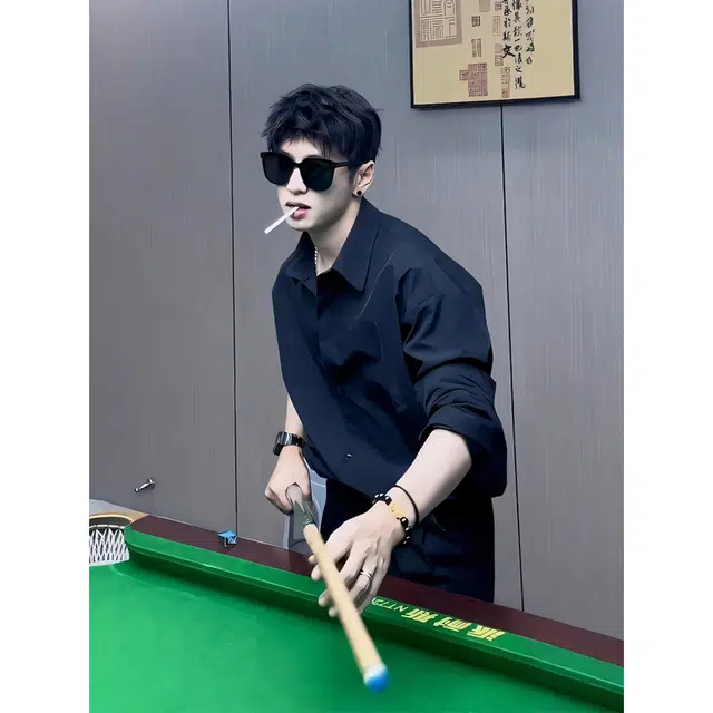 徐百货 美式高级感痞帅那不勒斯教父衬衣夏季垂感防晒外套长袖衬衫 男女同款