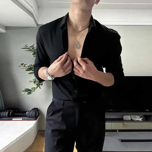 徐百货 高级感禁欲系修身长袖衬衣休闲大码上衣潮流百搭舒适衬衫 男女同款