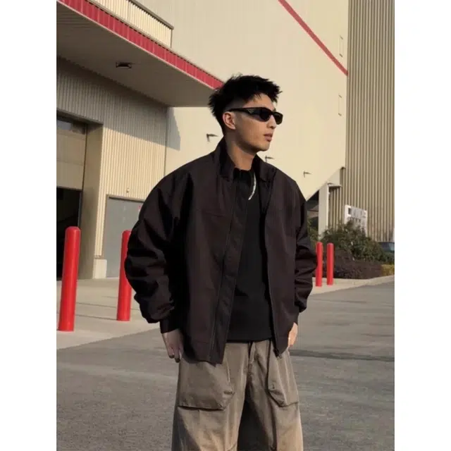 徐百货 美式立领飞行员春秋季高级感痞帅廓形百搭工装夹克外套 男女同款