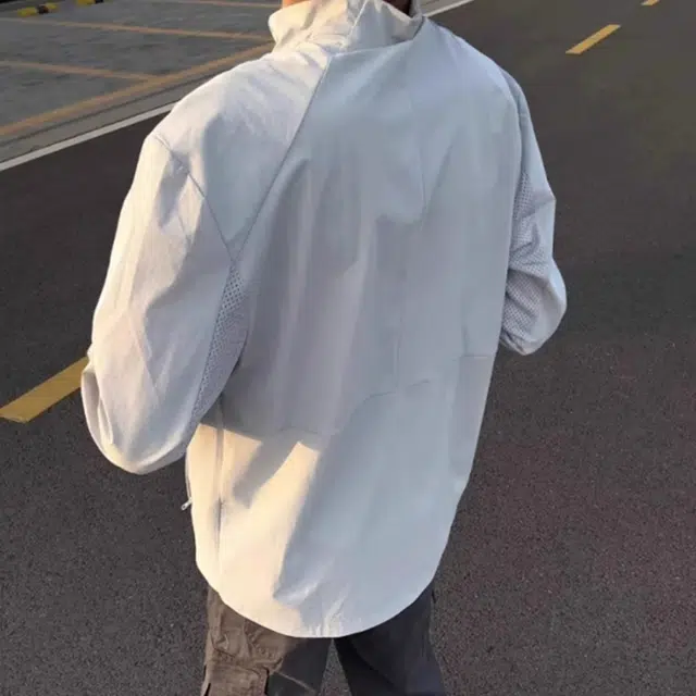 徐百货 美式网眼立领运动户外速干薄款宽松舒适防晒服 男女同款