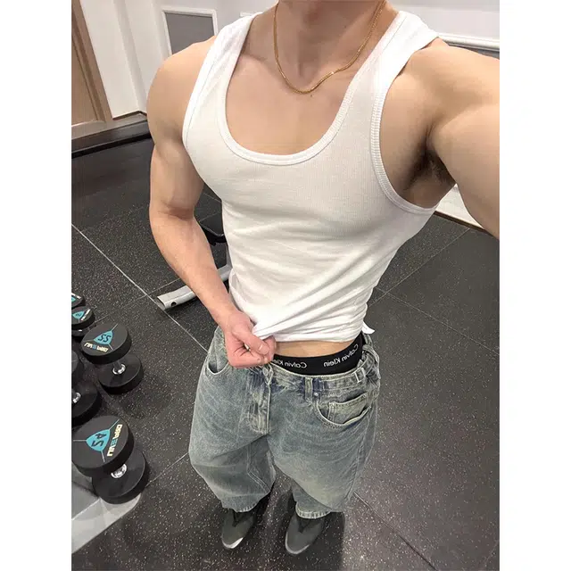 徐百货 美式运动健身显肌肉痞帅简约内搭背心 男女同款
