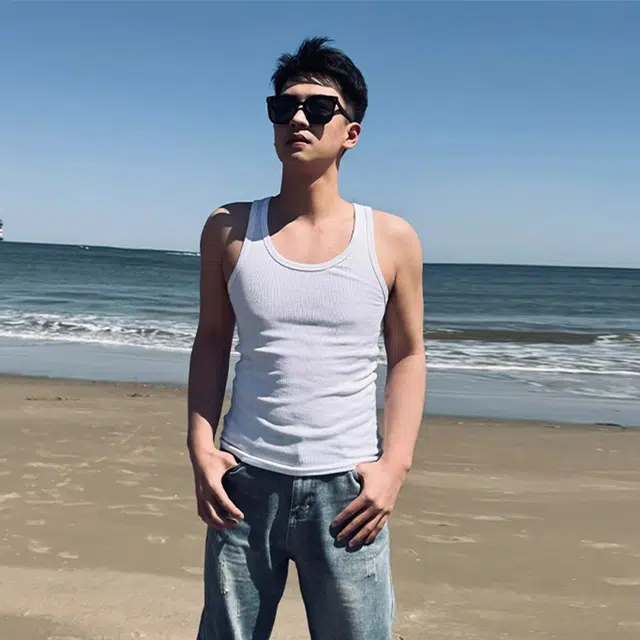 徐百货 穿搭美式潮牌百搭健身海边度假吸汗无袖背心 男女同款