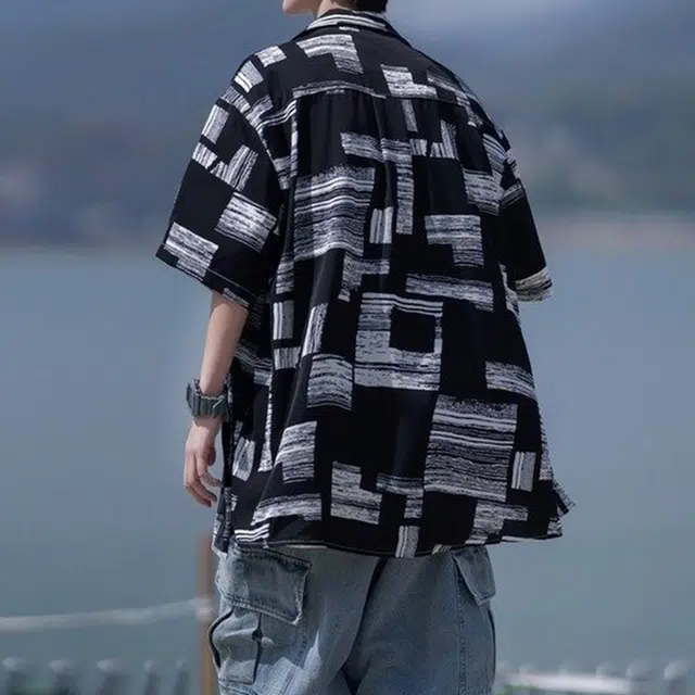 徐百货 日系小清新潮流百搭冰丝透气短袖夏季半袖大码宽松外套衬衫 男女同款
