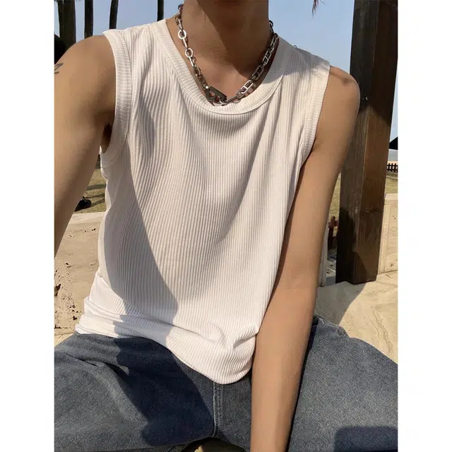 徐百货 美式潮牌纯色休闲百搭运动训练健身背心 男女同款
