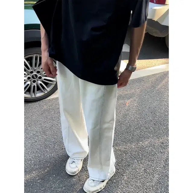 徐百货 休闲微喇个性水洗宽松阔腿高街潮牌百搭直筒牛仔裤 男女同款