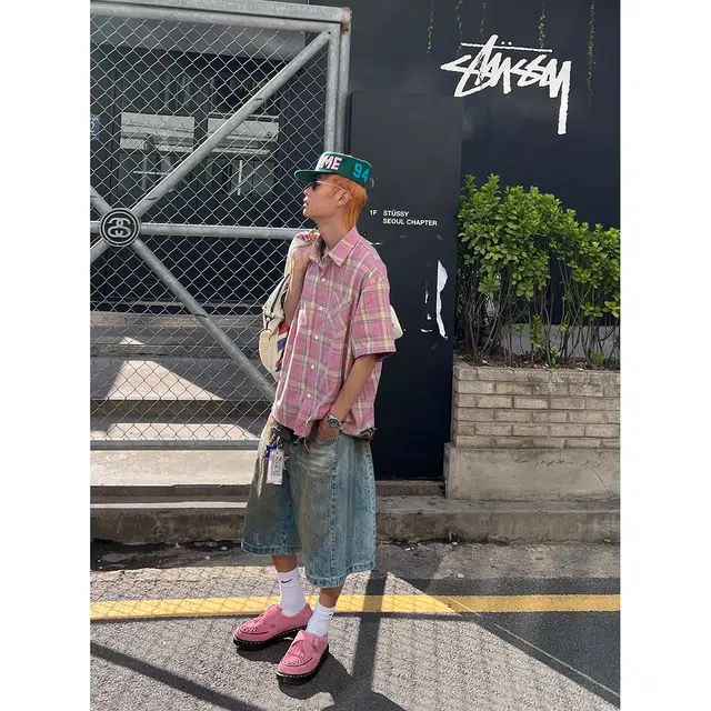 徐百货 复古宽松休闲短袖衬衫 男女同款