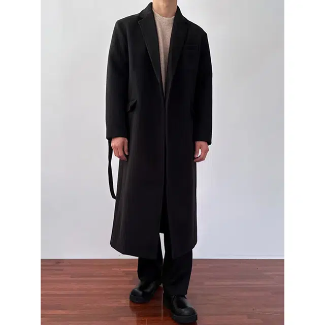 徐百货 英伦雅痞男装外衣中长款痞帅韩系外套春秋冬季高级感轻熟风毛呢子西装大衣 男女同款