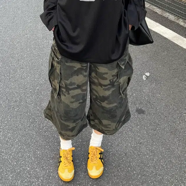 徐百货 美式复古子设计感工装直筒阔腿七分裤潮流百搭宽松舒适牛仔短裤 男女同款