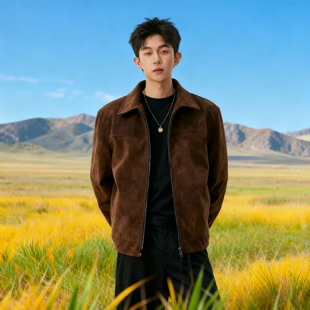 徐百货 美拉德仿麂皮磨砂高级感外套春秋季穿搭潮牌痞帅翻领纯色秋冬美式复古教练夹克 男女同款