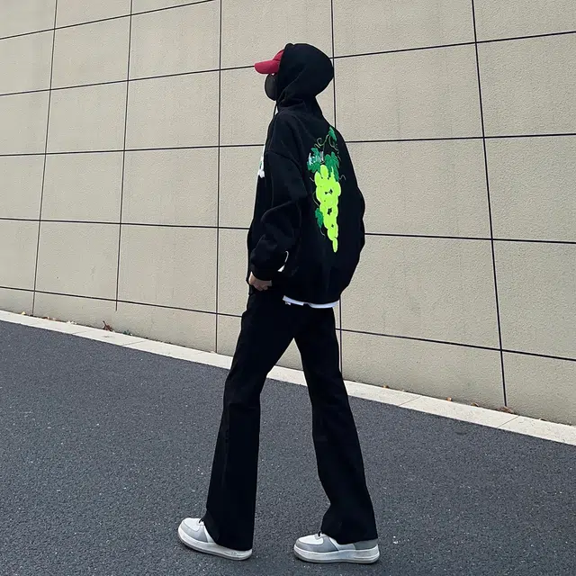 徐百货 美式高街潮牌百搭休闲葡萄网球毛巾绣上衣潮流宽松连帽卫衣 男女同款