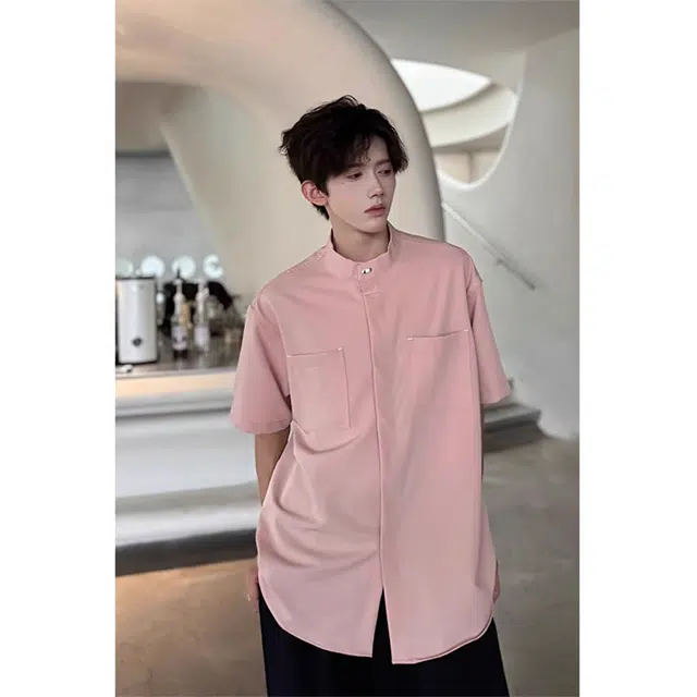 徐百货 新中式穿搭立领短袖衬衫 男女同款