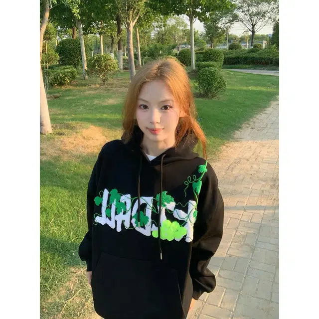 徐百货  美式潮牌葡萄刺绣连帽上衣秋冬设计感小众高街棒球服 男女同款