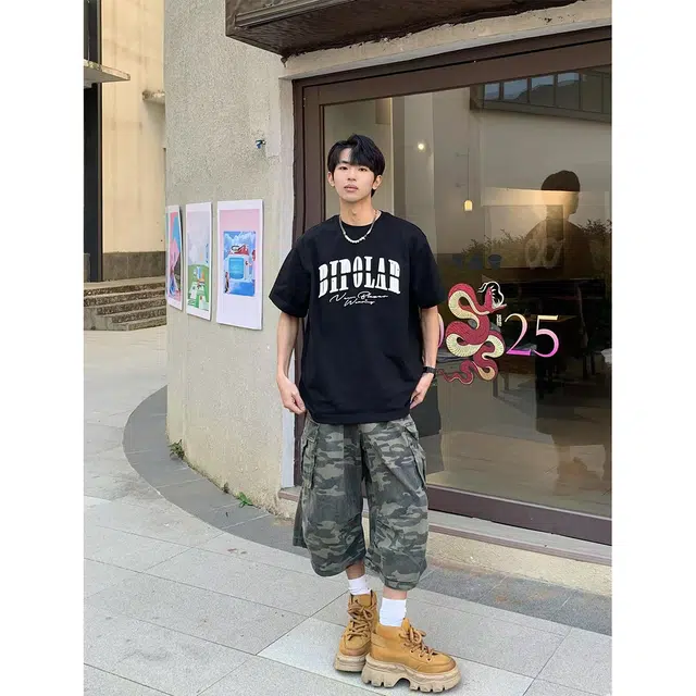 徐百货 美式复古高街多口袋宽松直筒阔腿百搭七分休闲短裤 男女同款