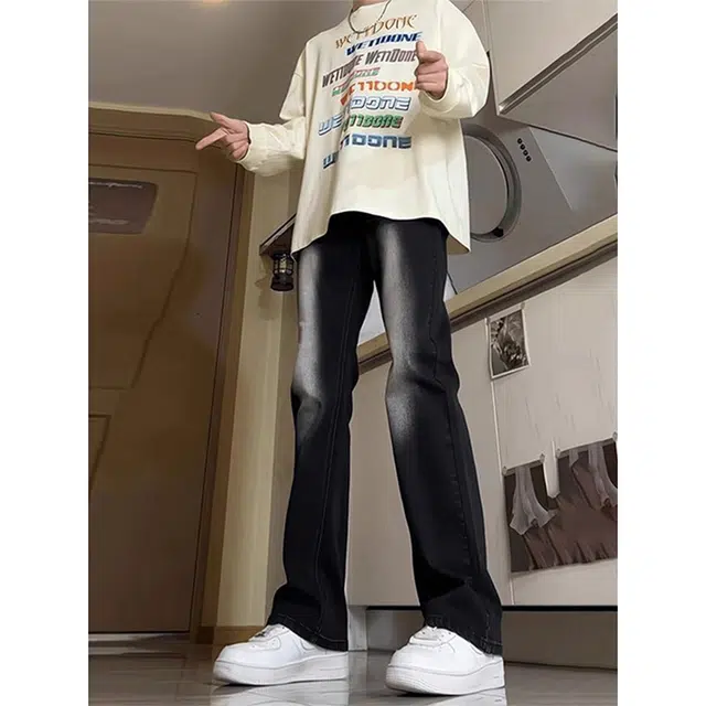 徐百货 潮流百搭设计感美式高街修身个性直筒裤长裤牛仔裤 男女同款