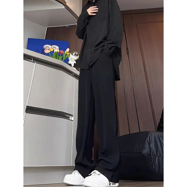徐百货 美式痞帅垂感成熟稳重百搭纯色舒适长袖衬衫 男女同款