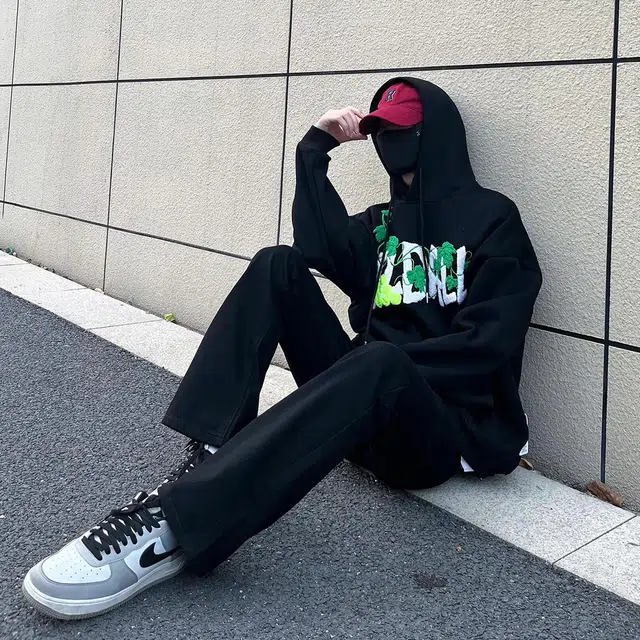 徐百货 美式高街潮牌百搭休闲葡萄网球毛巾绣上衣潮流宽松连帽卫衣 男女同款