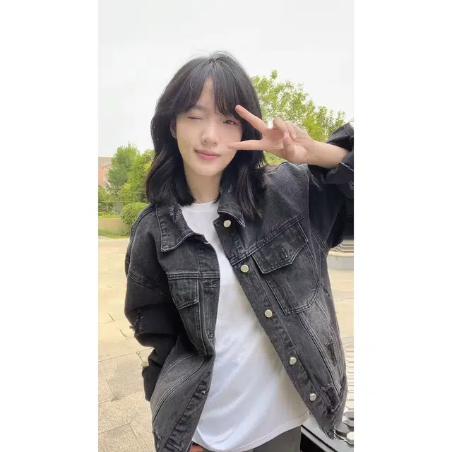 徐百货 美式潮牌水洗做旧春秋季帅气宽松复古上衣潮流百搭牛仔外套 男女同款