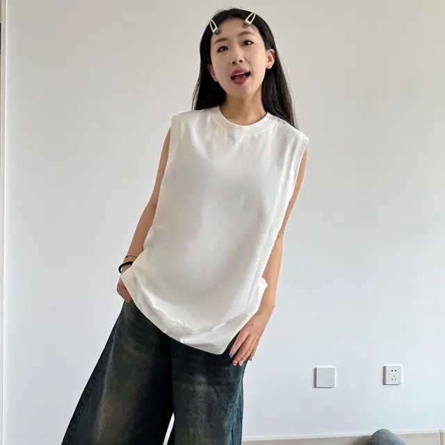 徐百货 坎肩夏季美式高街圆领上衣高级感痞帅潮流背心 男女同款