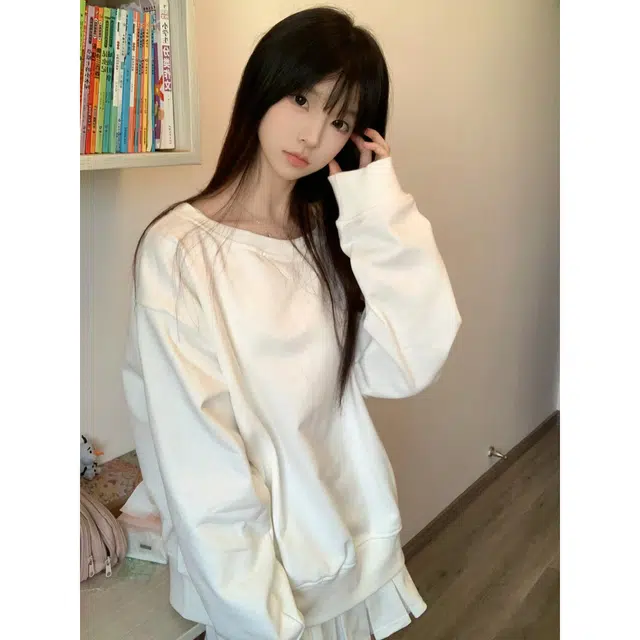 徐百货 美式潮牌纯色基础款高级感百搭宽松大码显瘦打底衫上衣卫衣 男女同款