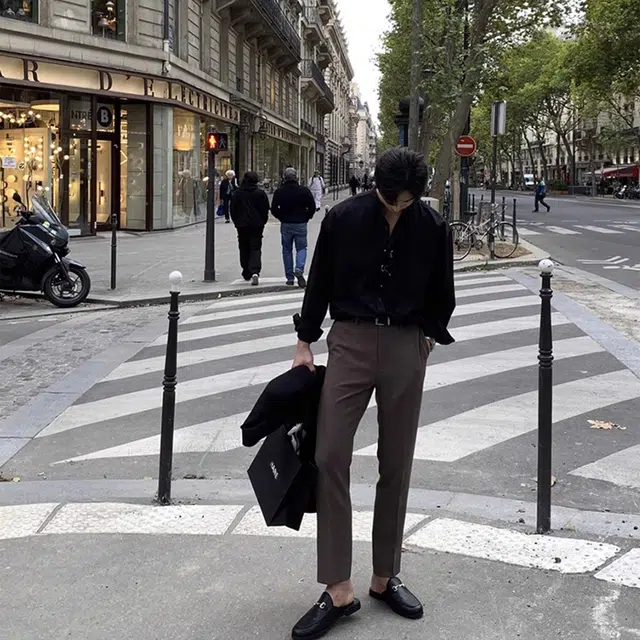 徐百货 英伦痞帅纯色立领潮牌长袖衬衫 男女同款
