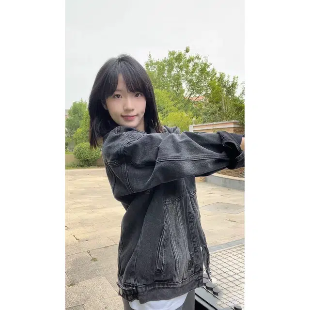 徐百货 美式潮牌水洗做旧春秋季帅气宽松复古上衣潮流百搭牛仔外套 男女同款