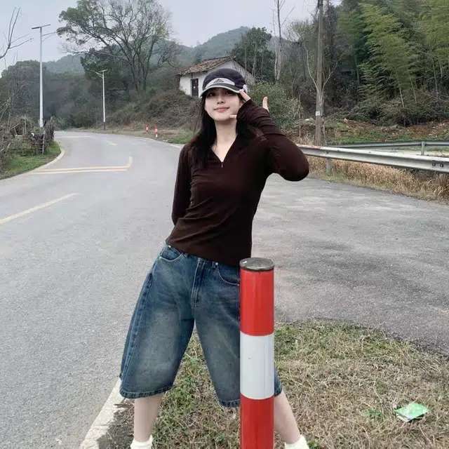徐百货 美式弯刀休闲裤复古阔腿五分裤夏宽松直筒中裤潮流百搭舒适牛仔短裤 男女同款