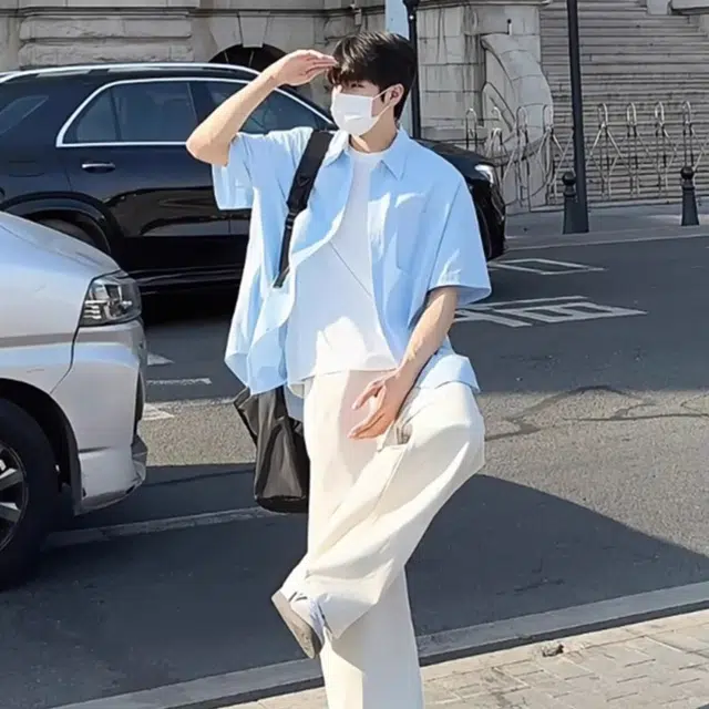 徐百货 宽松舒适百搭休闲纯色翻领薄款短袖衬衫 男女同款